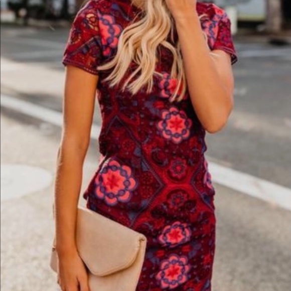Vici Dresses & Skirts - Vici red lace mini dress